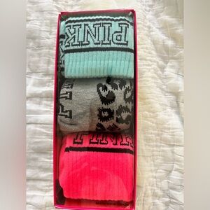 Victoria’s Secret Pink Knee High Socks Set NWT in Box OS